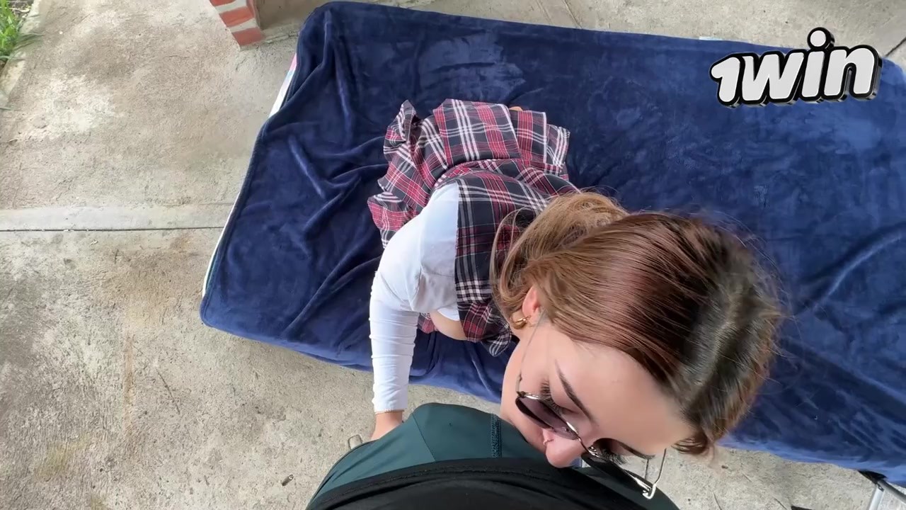Schoolgirl records explicit content, I fuck her in front of the neighbors and give her a creampie