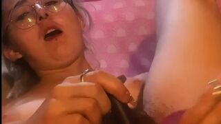Beautiful Hippie FINALLY fits 2 dildos in her tight hairy pussy…WOW!