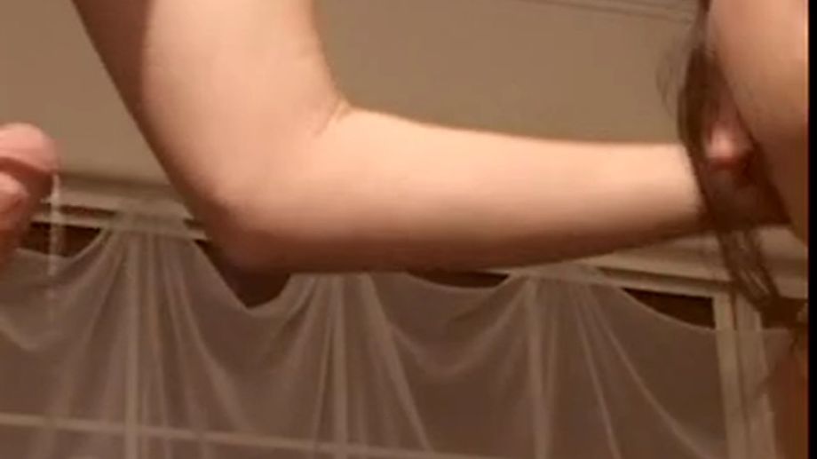 Slut sucks her guy real good