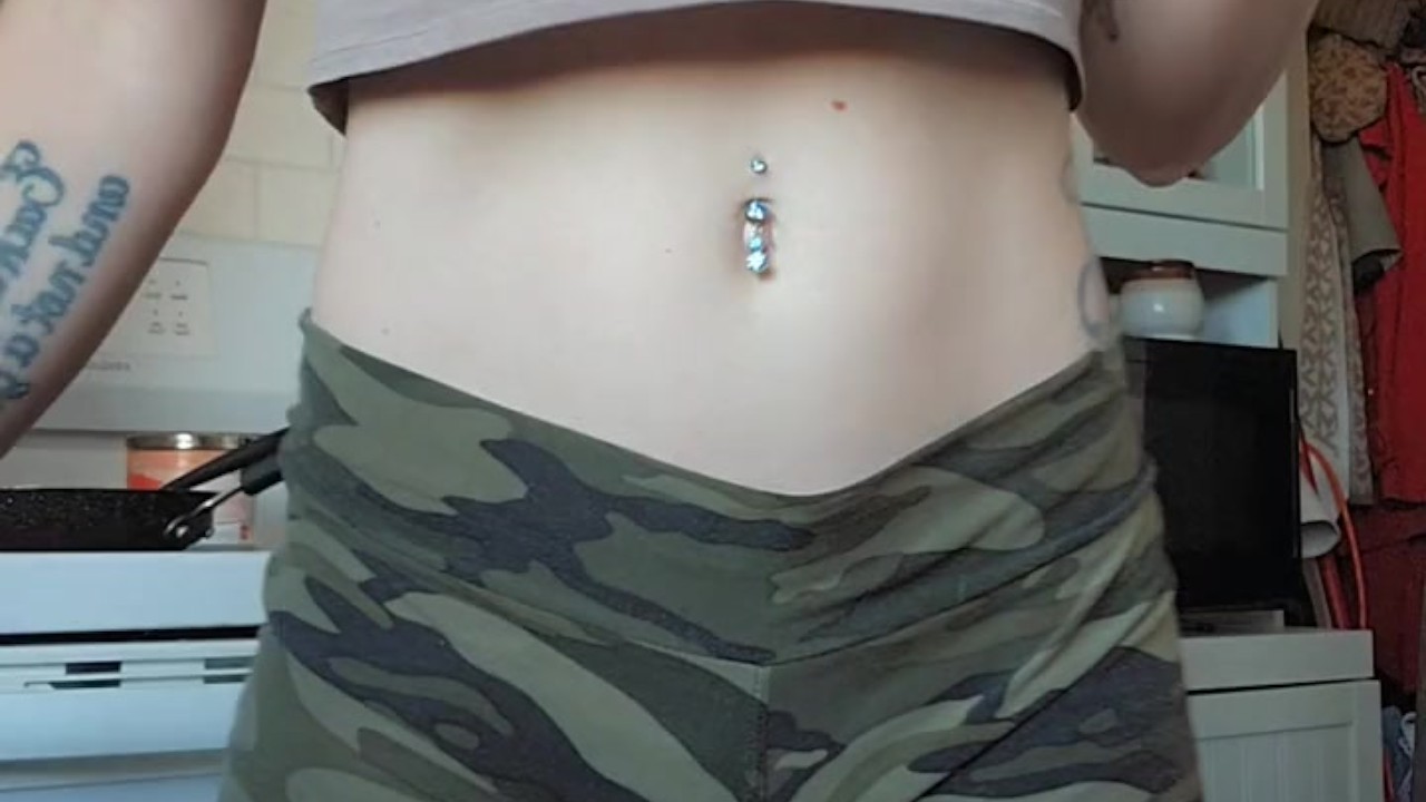 Blonde babe teaser showing off her new ink