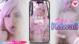 first anal orgasms for cute kawaii pink haired girl !