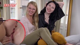 Ersties: Sinnlicher lesbischer Sex mit Augenbinde und Spielzeug