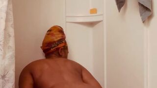 Horny ebony ride dildo after work