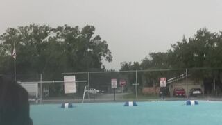 Having sex in a public pool during the hurricane live action