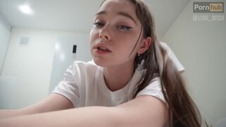 Stepsister made breakfast and got a mouthful of cum.Deluxe_Bitch