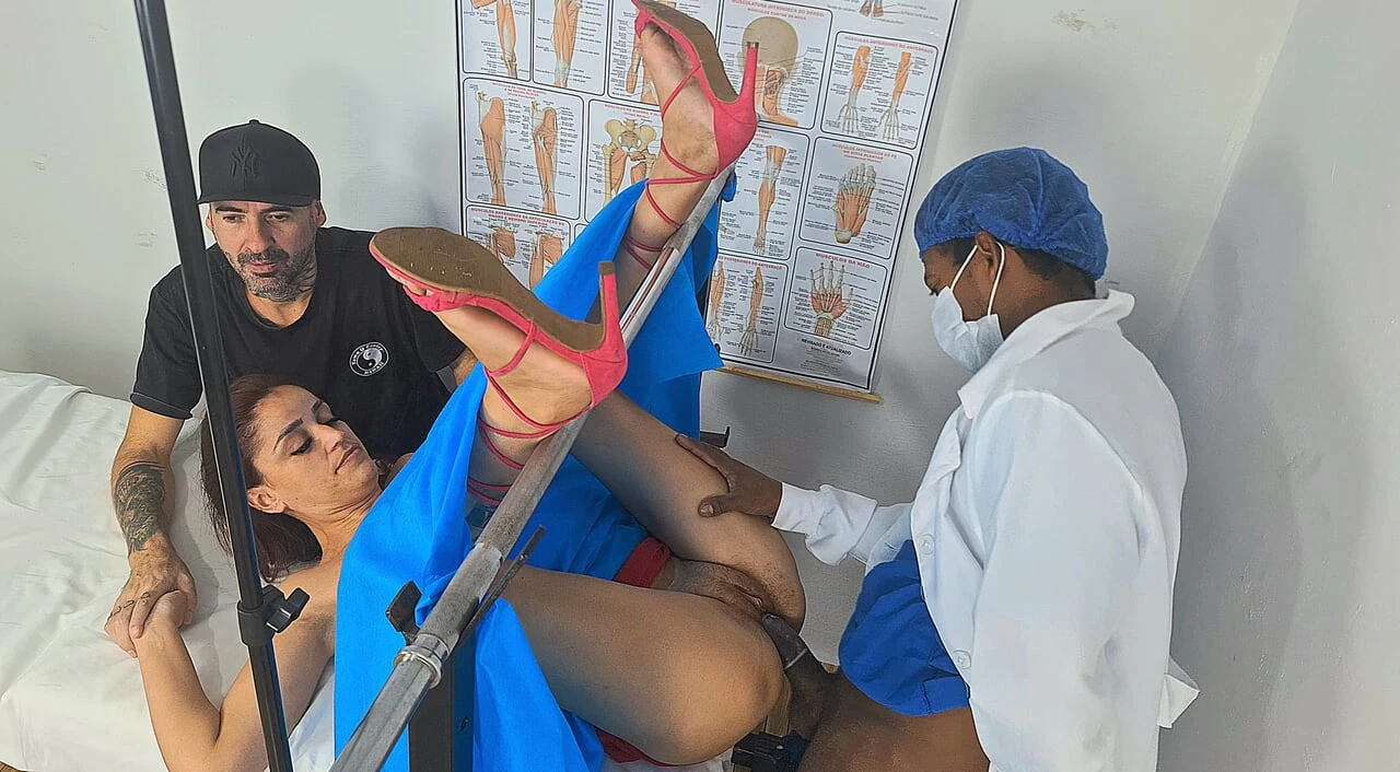 Gifted gynecologist fucks cuckold's wife during exam!