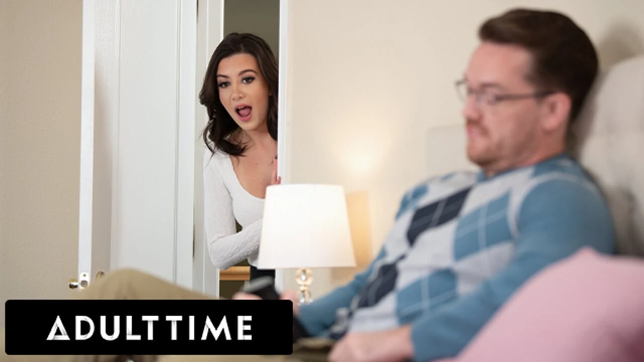 ADULT TIME - PAWG Natalie Brooks Spies On Stepdad Fucking Pocket Pussy & Joins Him For Taboo Hookup!