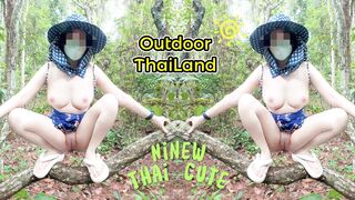 Amateur Thai villagers have sex in the forest public 4K 18+