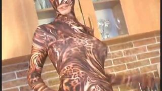 Big Boob Peach in tiger spandex
