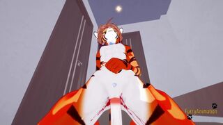 Furry Hentai - POV Tigress sucks cock and gets fucked by fox