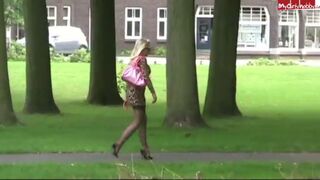 sexy smoking in park