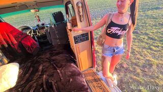 Fucked in the camper on the road with the door open