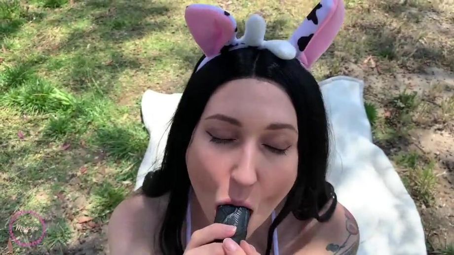 Got Milk? - Magnea is a horny cowgirl that fucks herself with a dildo for a creamy ending