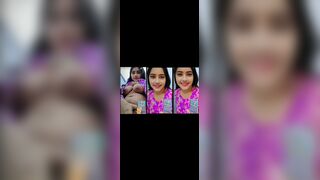 Desi cute Aunty Video call sex chat, fingerings on video call