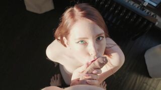 HOT POV BLOWJOB (Oral creampie) - MollyRedWolf