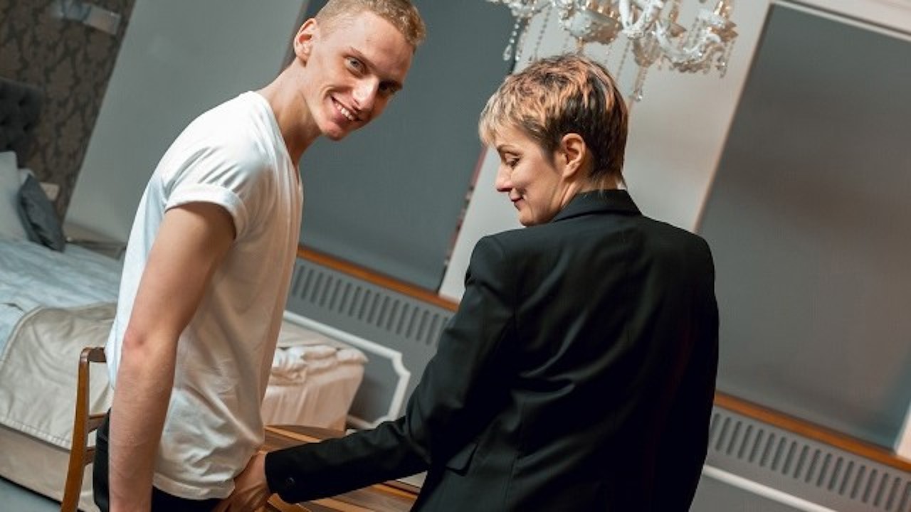 TUTOR4K. Tutor with short hair nailed by student in several hot poses