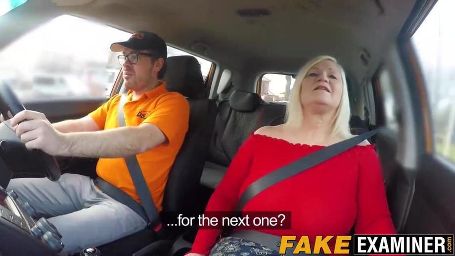 Mature UK slut bouncing on dick at her driving class
